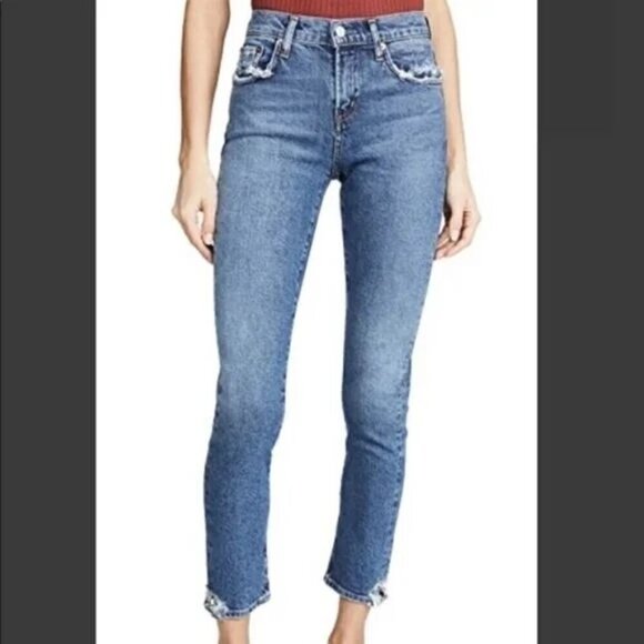 AGOLDE Women's Toni Slim Jeans Distressed Ankle Blue Stretch Size 26 - Picture 6 of 11